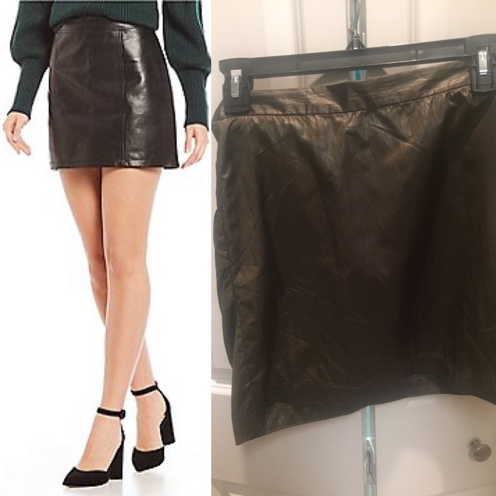 Olive Green “leather” skirt